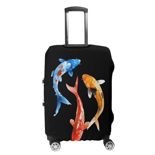 Japanese Fish Funny Luggage Cover Suitcase Protector Washable Travel Baggage Covers Fit 19-32 Inch4