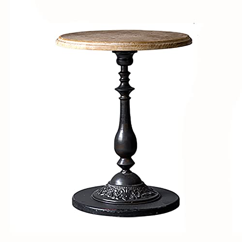 ZSH Coffee Table, American Retro Old Small Round Table，Solid Wood...
