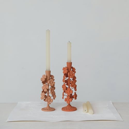 Creative Co-Op Apricot Blossom Taper Holder, Apricot Color by Creative Co-Op - Image 3