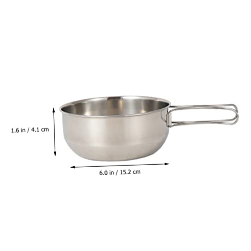 VICASKY 5Pcs Outdoor Stainless Steel Camping Tableware Frying Pan Cup Set Portable Picnic Cooking Tool for Hiking Fishing and Outdoor Use and Quick Drying