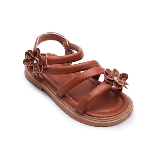 Image of Komfyea Girl Summer Cute Wrap Toe Toddler Soft Flower Flat Beach Sandal Shoes