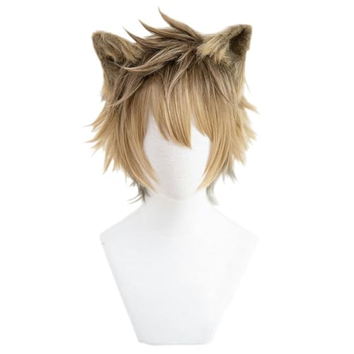 コスプレ ウィッグ に適合する ラギー・ブッチ Ruggie Bucchi 茶色 耳付き ストレート 撮影コミケ Cosplay かつら 変装用 ハロウィン クリスマス 文化祭 お祭り S312030280の商品画像（Amazon）