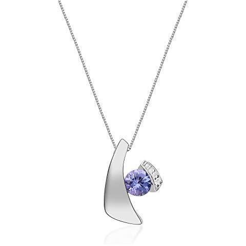Gin & Grace 925 Plata Esterlina Colgante de Diamante con Tanzanita Blanca Cover