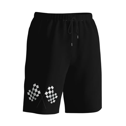 Checkered Flags Race Car Flag Mens Swim Trunks Quick Dry Board Shorts 7" - Hawaii Beach Swimwear3