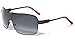 Khan Fashion Men's Square Aviator Style Sunglasses Silver Black Blue Sport Shades,Black/Red