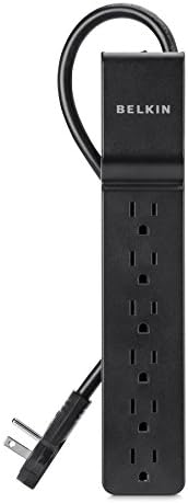 Belkin Surge Protector - 6 Outlet Surge Protector - 1.8M/6ft Long Heavy Duty Extension Cord - 360-degree Rotating AC Plug - Power Strip For Conference Rooms, Computer Desktops, & More (600 Joules)
