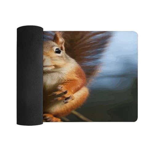 Squirrel Funny Animal Alfombrilla Grande Antideslizante miniatura 3