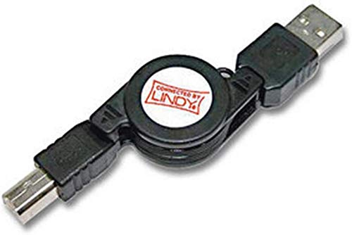 Lindy 31617 Cavo USB 2.0 Riavvolgibile, Tipo A/B