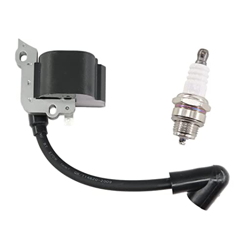 MCHNIC Bobine d'allumage avec bougie d'allumage pour Stihl FS38 FS46 FS45 FS55 FC55 HS45 HS45 KM55 Tronçonneuse de rechange 4140 400 1308