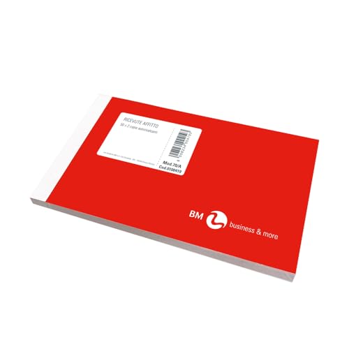 BM BeMore Mod 70/A, 0100419, Mietblock, zwei Kopien, 0100419, selbstkalkendes Papier, 50 + 50 Blatt, Größe 9,8 x 16,5 cm, Packung mit 5 Stück