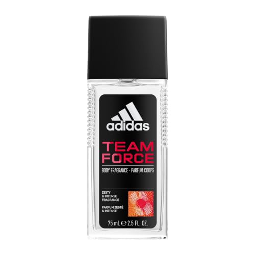Image of Adidas Team Force Body Fragrance 2.5 fl oz (Pack of 1), Notes of Grapefruit, Jasmine, and Amber, Men's fragrance, Long lasting, Sporty fragrance, Travel size