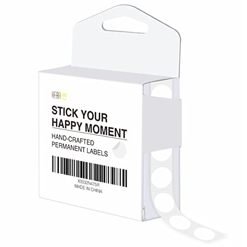 1500 pegatinas redondas blancas, etiquetas de inventario en caja dispensadora con línea de perforación para oficina, comercio minorista, hogar, aula, almacén (1,3 cm de diámetro)