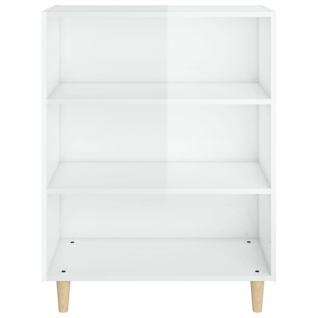 vidaXL Buffet Armoire de Rangement Organisateur de Maison Meuble de Rangement Armoire de Salon Blanc Brillant Bois d'Ingénierie 69,5x32,5x90 cm