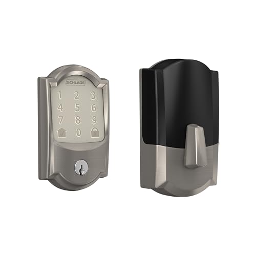 Schlage Encode Smart WiFi Deadbolt Lock for Front Door – Keyless Entry with App or Touchscreen – Works with Alexa, Hey Google, & Airbnb – Create Codes for Guests – Satin Nickel Silver
