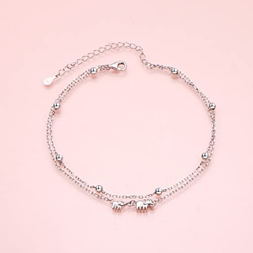 Image of S925 Sterling Silver Anklet for Women Adjustable Plus Foot Ankle Bracelet