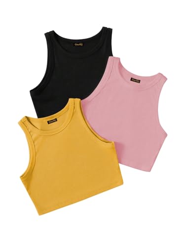 Image of Tops for Women Crop Top for Women's Tank Activewear Tee Sports Western Casual Cotton Camisole Pack of 3 Combo