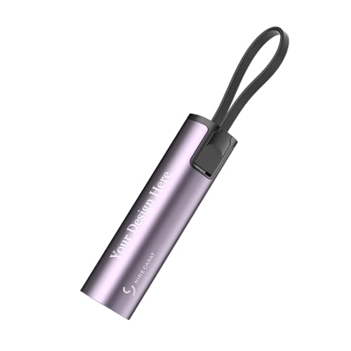 NINE CARAT Custom Engraved 5000mAh Power Bank with Built-in...