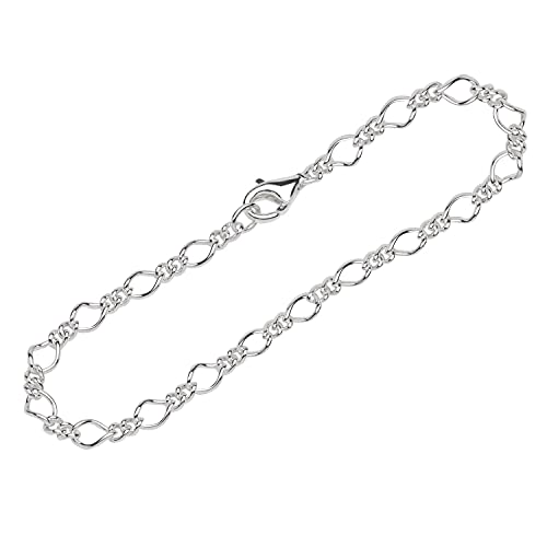 Cadena para el tobillo de plata 925 NKlaus de 26 cm y eslabones de 4,7 mm para mujer