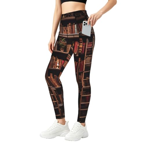 Pantalones de yoga para mujer holgados y transpirables Library Bookshelf para fitness