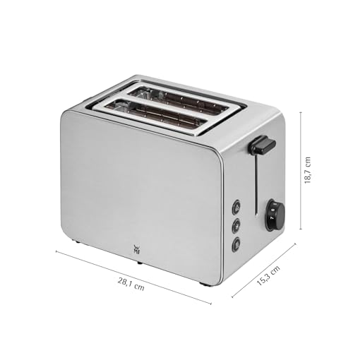 WMF Stelio Toaster 2 Scheiben Edelstahl, Doppelschlitz Toaster mit Brötchenaufsatz, Bagel-Funktion, 7 Bräunungsstufen, 900 W, edelstahl matt – Ansicht 6