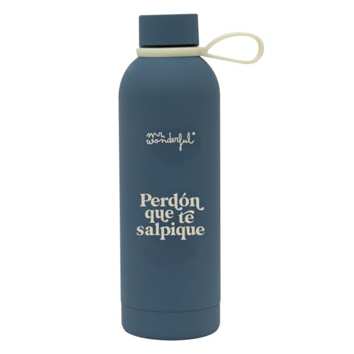 Mr. Wonderful - Botella térmica 550 ml - Perdón que te salpique - Botella de Agua de Acero Inoxidable - Botella con CIerre Hermético y Libre de BPA - Capacidad 550 ml