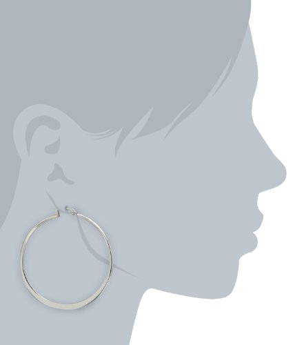 Image of Amazon Essentials Gold Plated or Stainless Steel Flattened Hoop Earrings