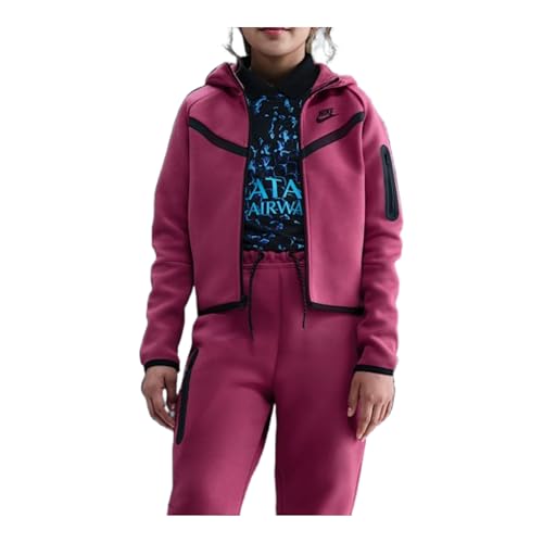 Nike Sportswear Tech Fleece Girls' Full-Zip Hoodie (Sweet Beet/Black/Black)