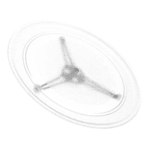 Tofficu Repuesto Plato Giratorio para Microondas de Vidrio Resistente al Calor con Soporte Rodante Bandeja Deslizante para Microondas Accesorio Fácil de Instalar y Limpiar