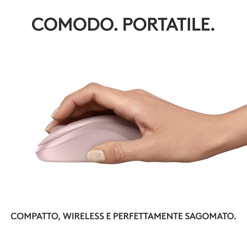 M240 Silenzioso Bluetooth Mouse, Wireless, Compatto, Portatile, Smooth Tracking, durata batteria 18 mesi, per Windows, macOS, ChromeOS, Compatibile PC, Mac, Laptop, Tablet - Rosa - Mouse gaming - Immagine 4