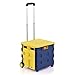 YUNLILI Achats Pratiques Panier d'achat Heavy Duty 45L, Chariot de boîte de Caisse Pliable, Tronc de Hauteur réglable (Color : Blue)