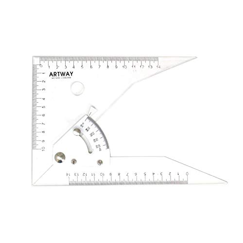 Artway Adjustable Set Square - 20cm - Acrylic (Design May Vary), Black (only for the carrying bag) 2 Artway Adjustable Set Square - 20cm - Acrylic (Design May Vary), Black (only for the carrying bag) - Image 2