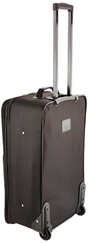Image of Rockland Fashion Softside 4 Piece Luggage Set, Expandable, (14 inch Tote /19 inch /24 inch /28 inch), Black Gray