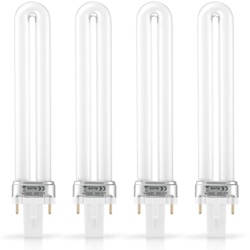 POPETPOP 4 piezas lámpara Uv 9w forma u salón bulbos Uv 9w 365nm lámpara para curado resina lámpara LED bombilla Uv Secadores portátiles lámpara secador uñas arte