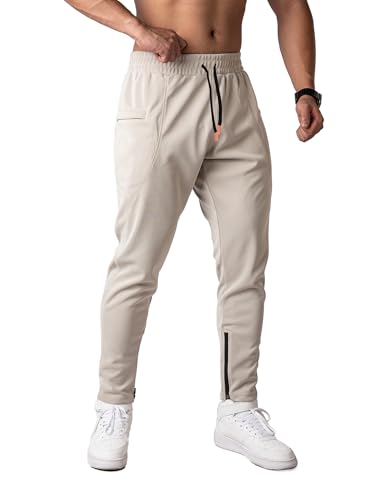 MAIKANONG Men's Workout Pants with Zipper Pockets Tapered Sweatpants for Casual Gym Running Jogger Track Pants2