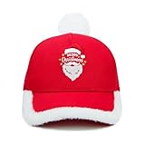 Basecap Weihnachten für Damen Herren, Lustige Plüsch Baumwolle Santa Hat, Verstellbare Weihnachtsmütze für Erwachsene, für Weihnachtsfeier & Weihnachtsmarkt & Geschenkidee