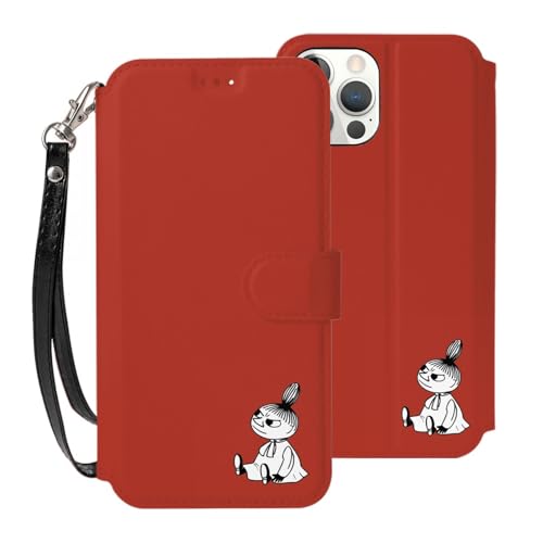 For ムーミン iPhone 12/12Pro 用 ケース 手帳型 高級puレザー 横置き機能 財布型 プレミアムレザーウォレットケース, マグネット式 3カードスロット&1ポケット ストラップ付き G-X-xxxx-118ib
