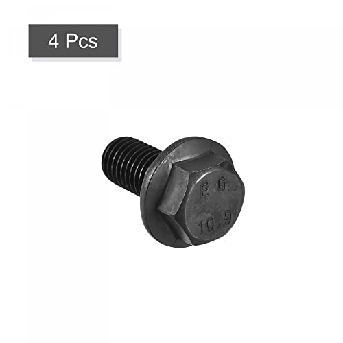Image of uxcell Metric M14x30mm Hex Flange Bolts, 4pcs 10.9 Grade Carbon Steel Hexagon Head Screws