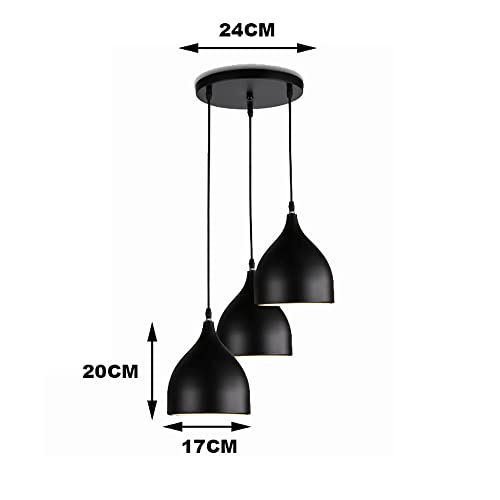 Lampes suspendues minimalistes modernes lustre E27 noir - 5