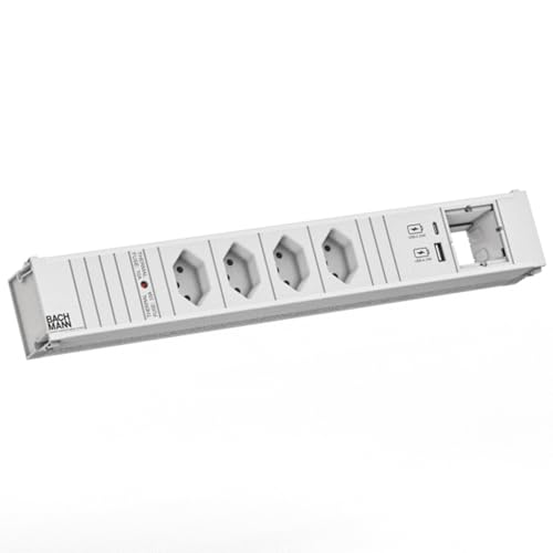 BACHMANN CONI 4xCH 0° 1xUSB A/C 22W 1xCM 0.2m GST18 RAL9010