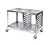 Lakeside Manufacturing 130 Portable Work Table, Stainless Steel, 1 Shelf and 6 Tray Holders (Fully Assembled)