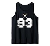 93 numero baseball stile vintage bianco canotta