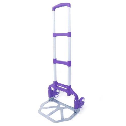 Carretilla plegable portátil de aluminio color púrpura miniatura 1