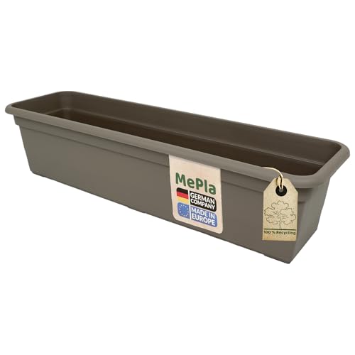 MePla Blumenkasten Balcony Standard Länge 100 cm, Breite 16,7 cm, Taupe, wetterfest aus UV-beständigem Kunststoff