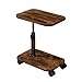LxBrillxiant Adjustable Height TV Tray Table with Wheels, C Shaped End Side Table & Phone Tablet Slot, Swivel Snack Stand for Couch, Sofa, Bed,Living Room, Laptop Use in Small Spaces (Rustic Brown)