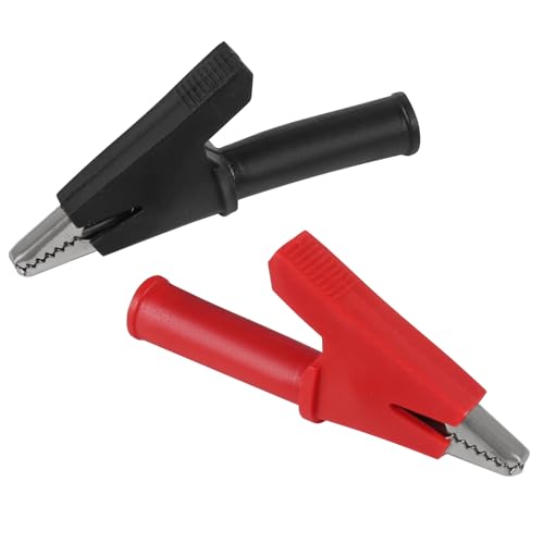 Image of 6 Pairs Alligator Clips Crocodile Clamps Electrical Crocodile Clip Kit Electrical Test Kit with Protective Insulation Cover 30A (6 Red +6 Black)