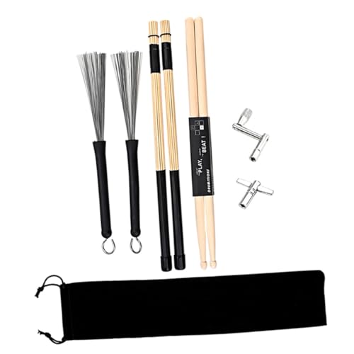 VANZACK 1 Set Drum Kit Tuning Key with Drumsticks Clean Brush for Musicians Beginners Students Portable Practical Design for Easy Use