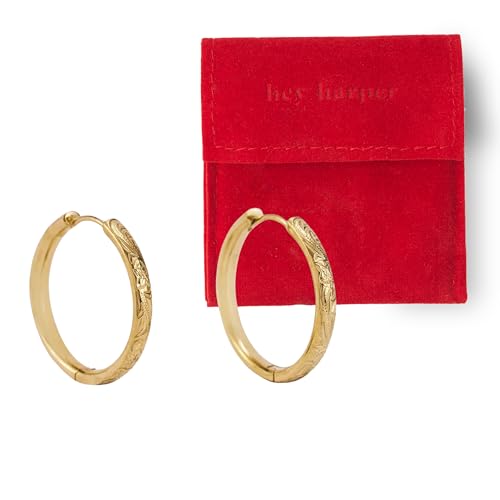Hey Harper Hoop Earrings For Women Trendy - Lightweight Waterproof & Sweatproof Jewerly