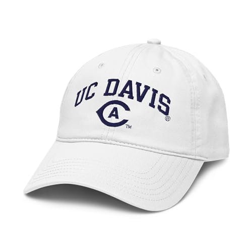 Gorra ajustable blanca de béisbol oficial UC Davis miniatura 1