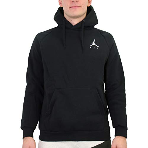 Jordan Nike Mens Jumpman Fleece Pull Over Hoodie Black/White 940108-010-Size Large