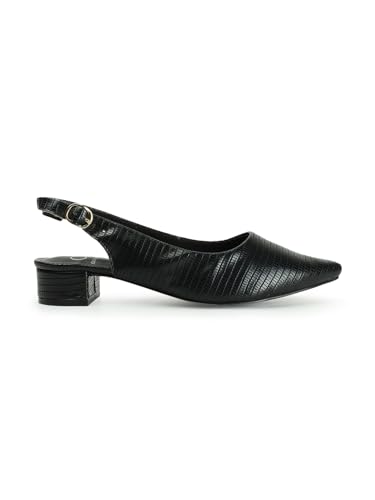 Image of Carlton London Women's Textured Pointed Toe Block Heel Pumps